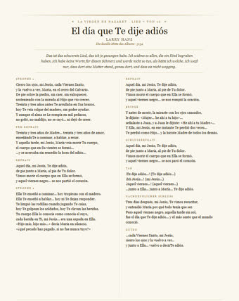 Das Liedblatt zu diesem Stück — El día que Te dije adiós