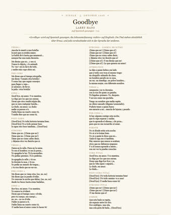 Das Blatt zu diesem Titel — Goodbye