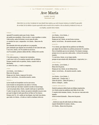 La hoja de esta canción — Ave María