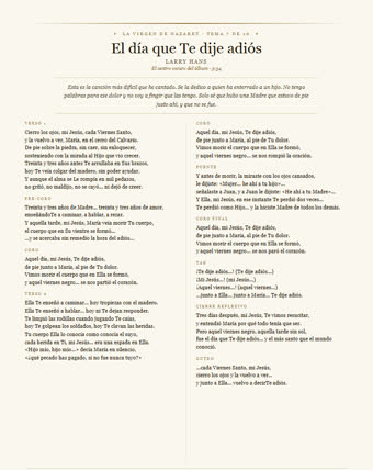 La hoja de esta canción — El día que Te dije adiós