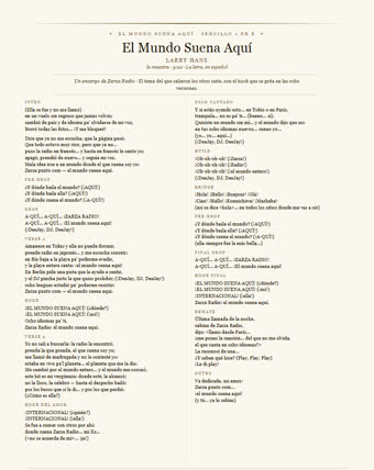 La hoja de este tema — El Mundo Suena Aquí