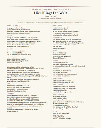 La hoja de este tema — Hier Klingt Die Welt