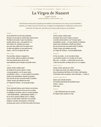 La hoja de esta canción — La Virgen de Nazaret