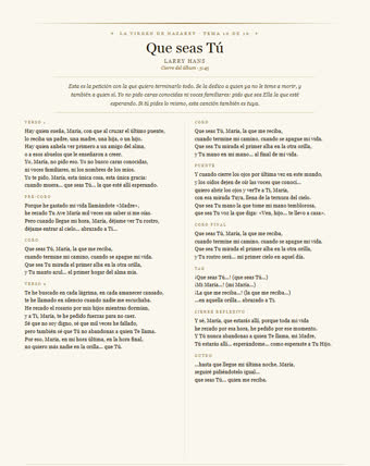 La hoja de esta canción — Que seas Tú