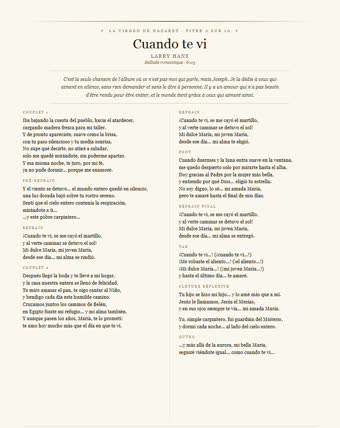 La feuille de cette chanson — Cuando te vi