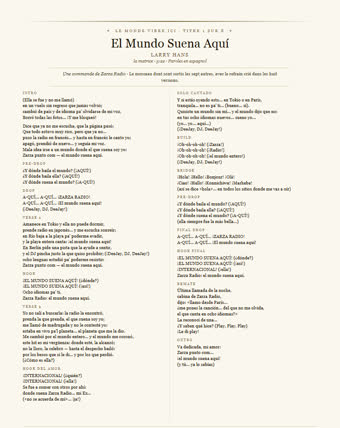 La feuille de ce morceau — El Mundo Suena Aquí
