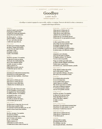Il foglio di questo brano — Goodbye