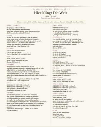 Il foglio di questo brano — Hier Klingt Die Welt