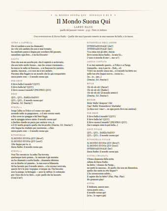 Il foglio di questo brano — Il Mondo Suona Qui