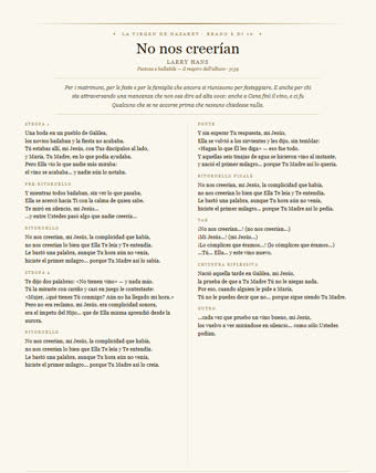 Il foglio di questa canzone — No nos creerían