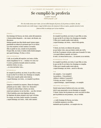 Il foglio di questa canzone — Se cumplió la profecía