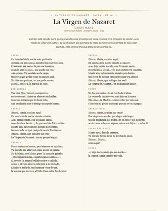 A folha desta canção — La Virgen de Nazaret
