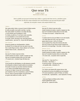 A folha desta canção — Que seas Tú